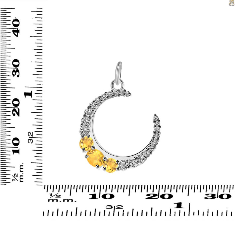 Citrine & White Topaz Pendant CIT-RDP-728.
