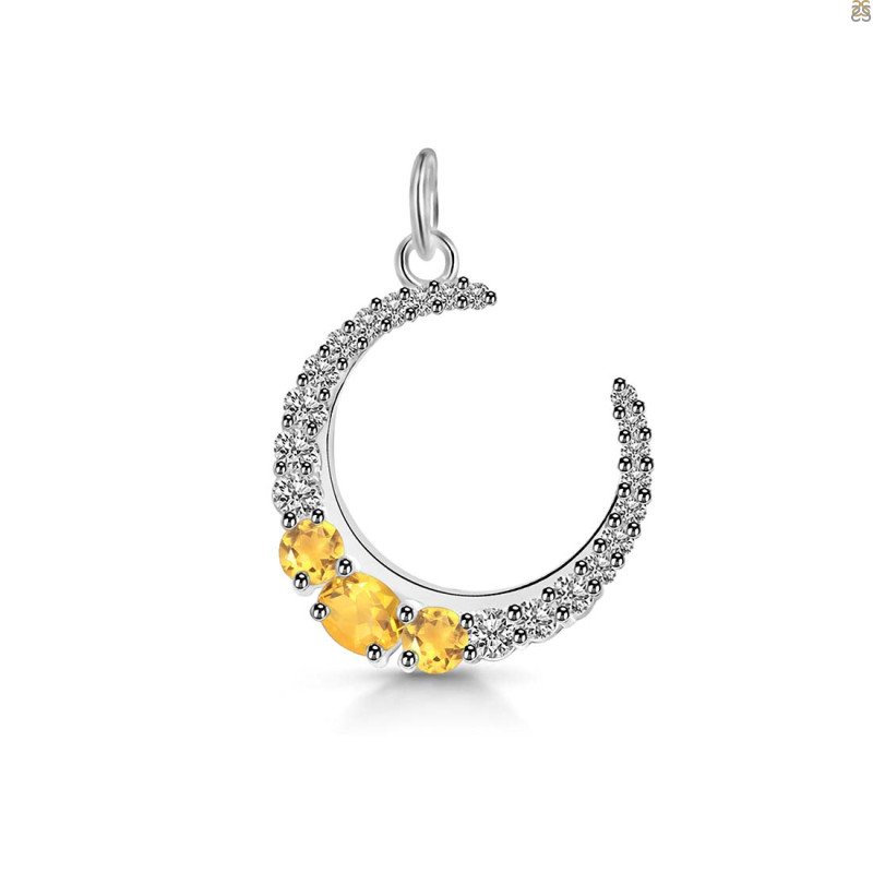 Citrine & White Topaz Pendant CIT-RDP-728.