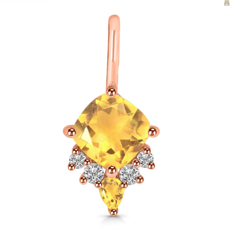 Citrine & White Topaz Pendant CIT-RDP-729.