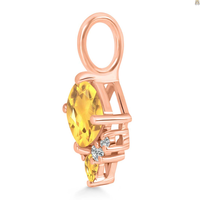 Citrine & White Topaz Pendant CIT-RDP-729.