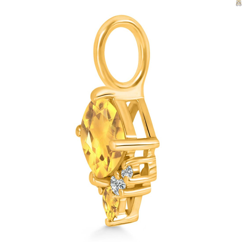 Citrine & White Topaz Pendant CIT-RDP-729.