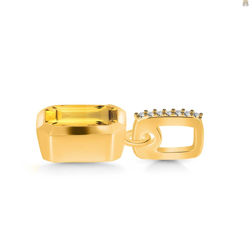 Citrine & White Topaz Pendant CIT-RDP-955-CZ-LOOP.