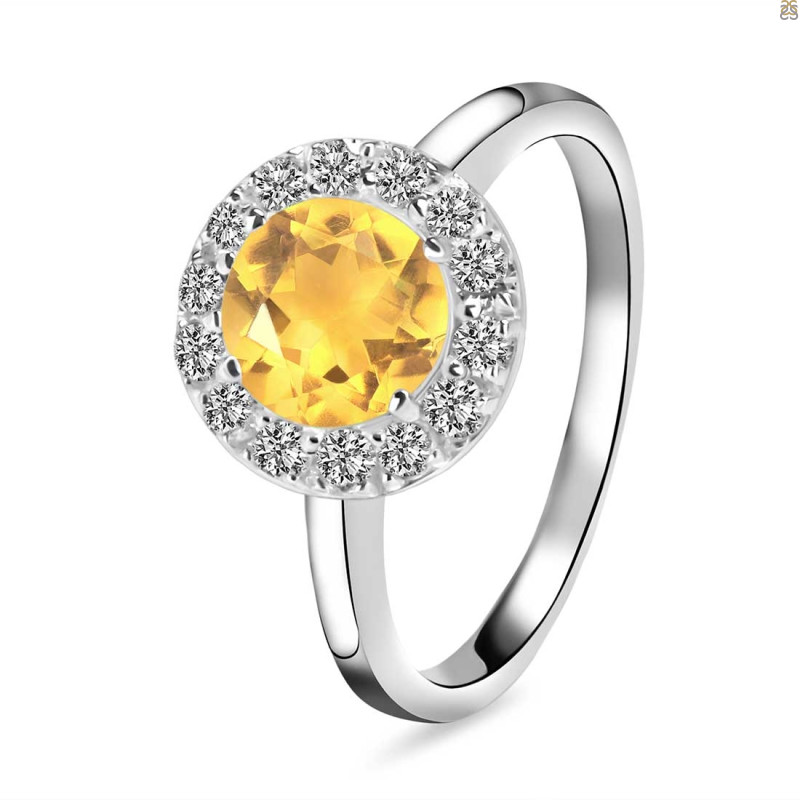 Citrine & White Topaz Ring