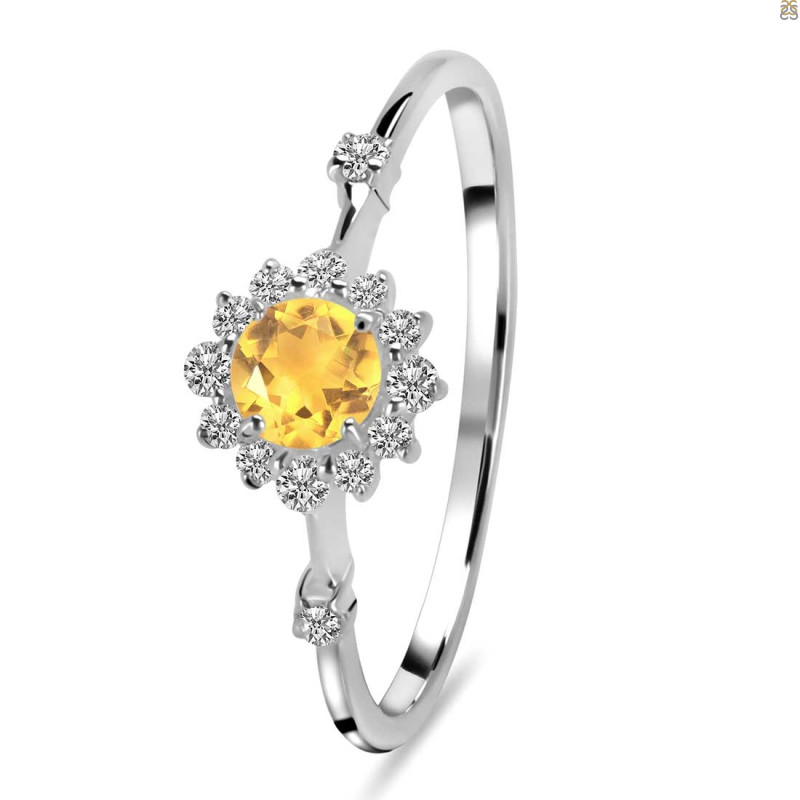 Citrine & White Topaz Ring