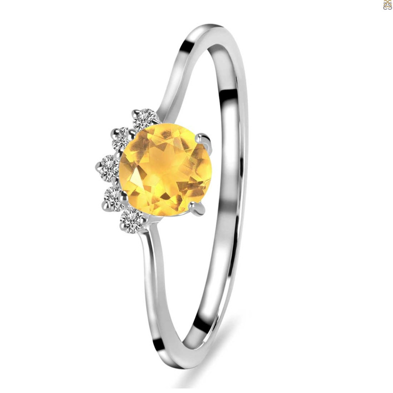 Citrine & White Topaz Ring