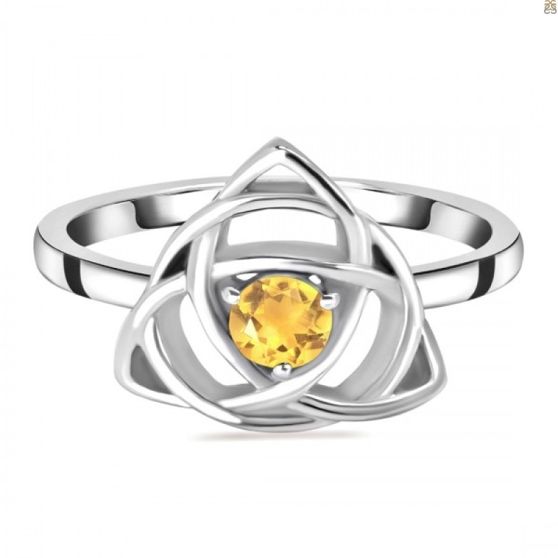 Citrine Triquetra Ring CIT-RDR-2142.