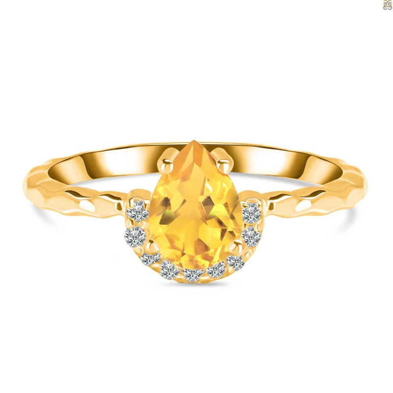 Citrine & White Topaz Ring CIT-RDR-2192.