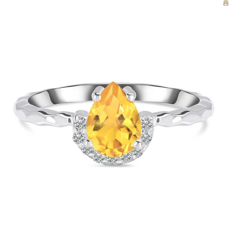 Citrine & White Topaz Ring CIT-RDR-2192.