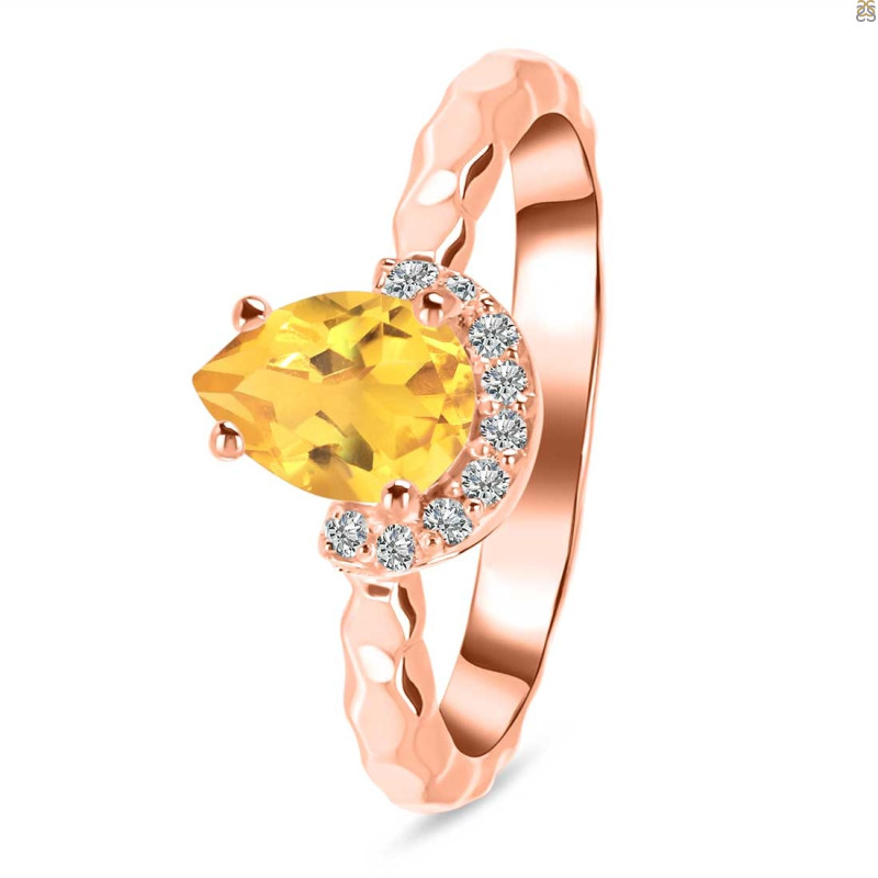 Citrine & White Topaz Ring CIT-RDR-2192.