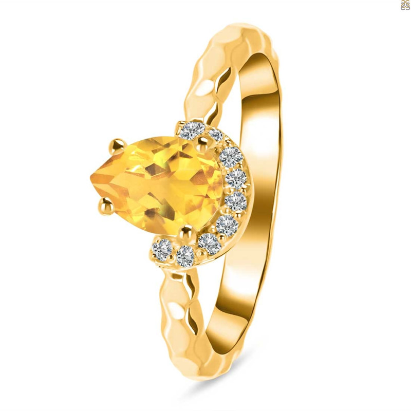 Citrine & White Topaz Ring CIT-RDR-2192.