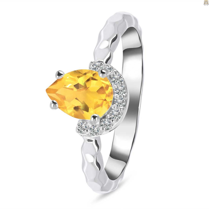 Citrine & White Topaz Ring