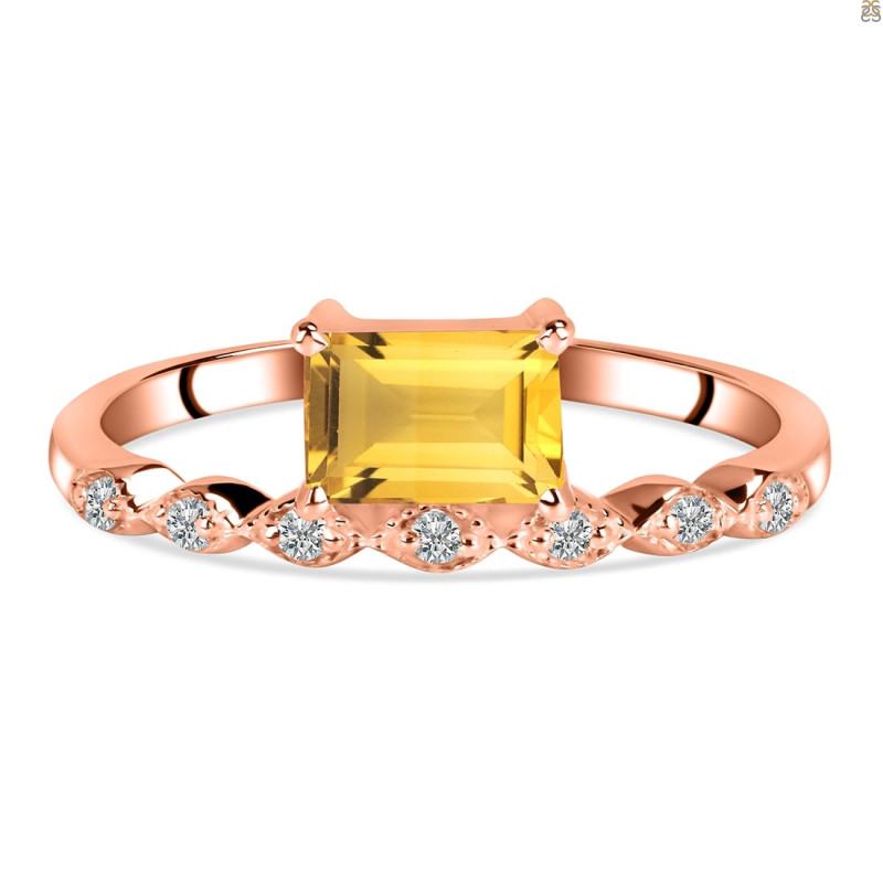 Citrine & White Topaz Ring CIT-RDR-2199.