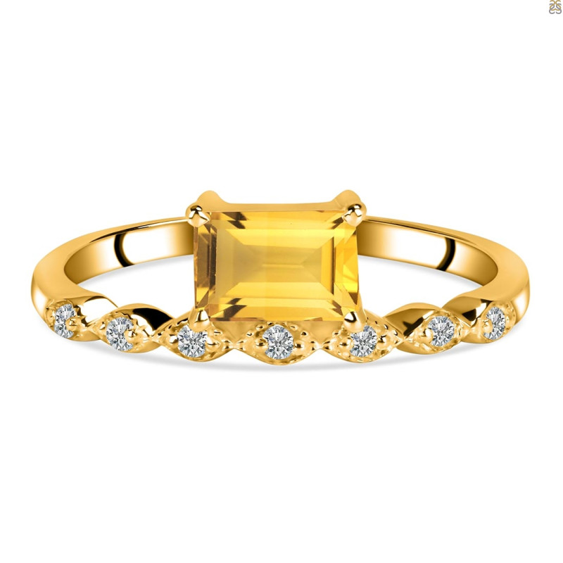 Citrine & White Topaz Ring CIT-RDR-2199.
