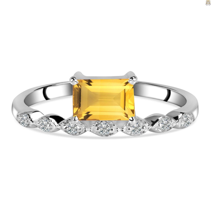 Citrine & White Topaz Ring CIT-RDR-2199.