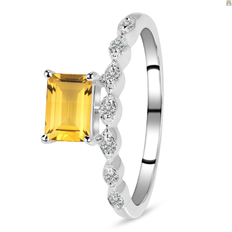 Citrine & White Topaz Ring
