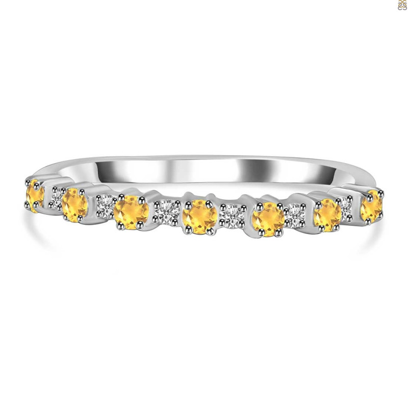 Citrine & White Topaz Ring CIT-RDR-2201.
