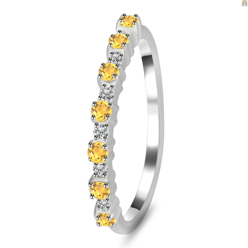 Citrine & White Topaz Ring