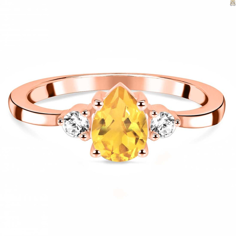 Citrine & White Topaz Ring CIT-RDR-2213.