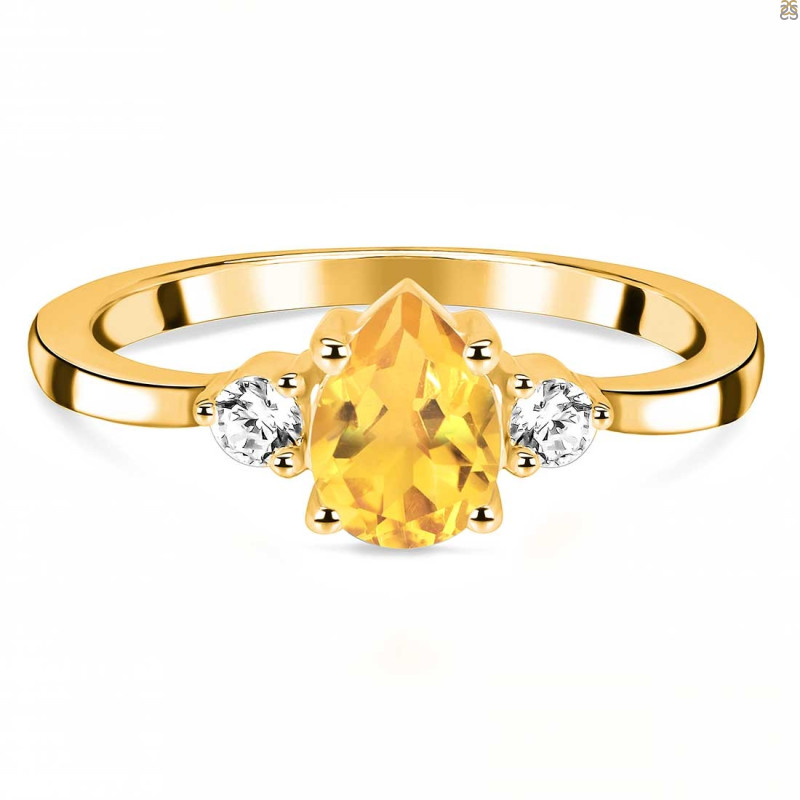 Citrine & White Topaz Ring CIT-RDR-2213.
