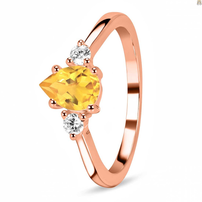 Citrine & White Topaz Ring CIT-RDR-2213.