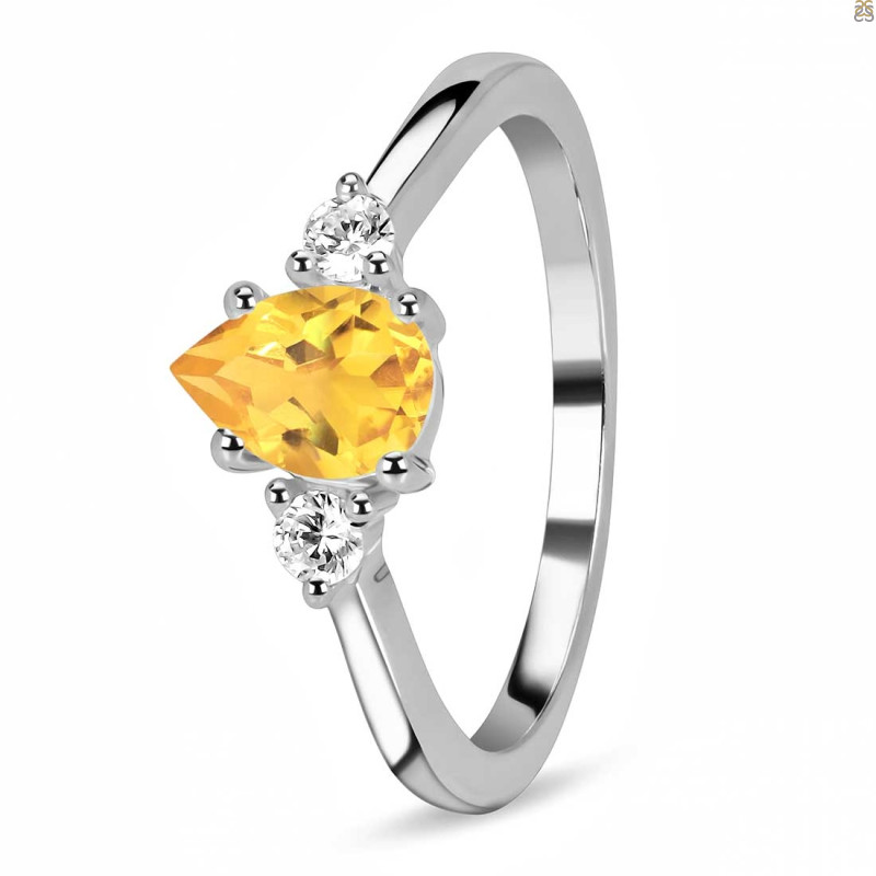 Citrine & White Topaz Ring