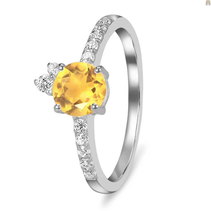 Citrine & White Topaz Ring