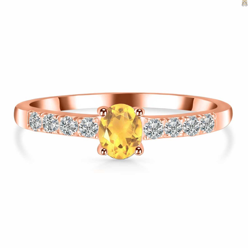 Citrine & White Topaz Ring CIT-RDR-2538.