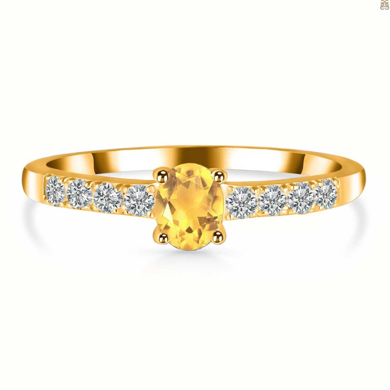 Citrine & White Topaz Ring CIT-RDR-2538.