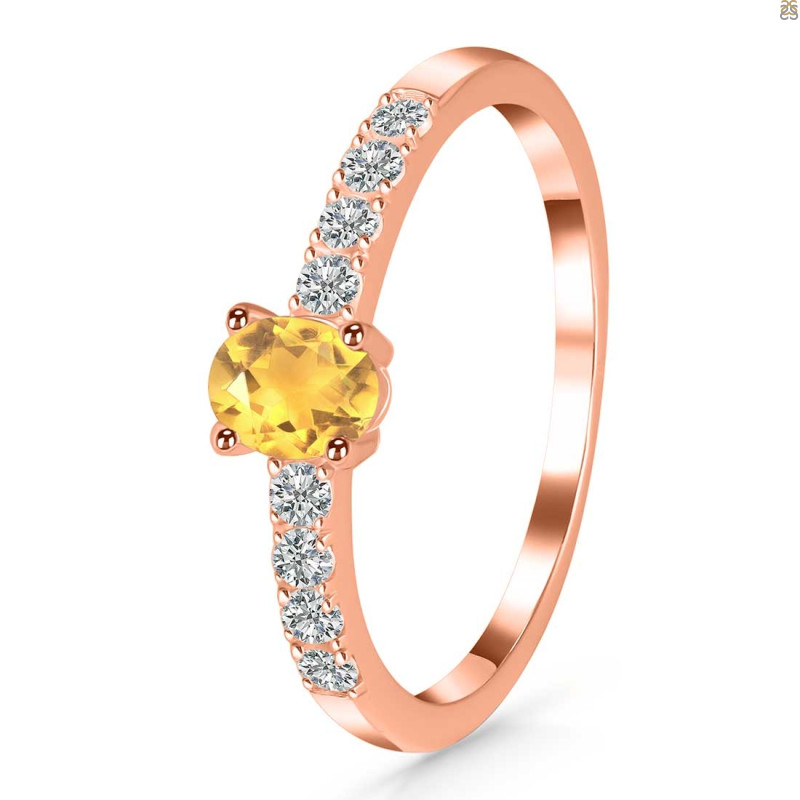 Citrine & White Topaz Ring CIT-RDR-2538.