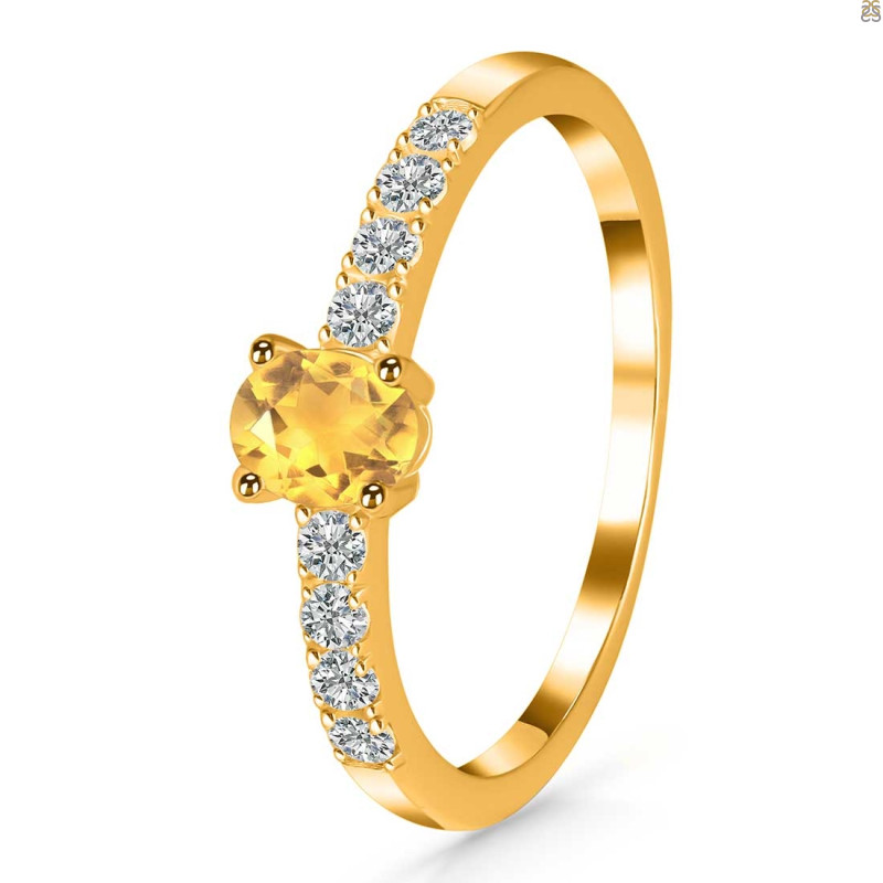 Citrine & White Topaz Ring CIT-RDR-2538.