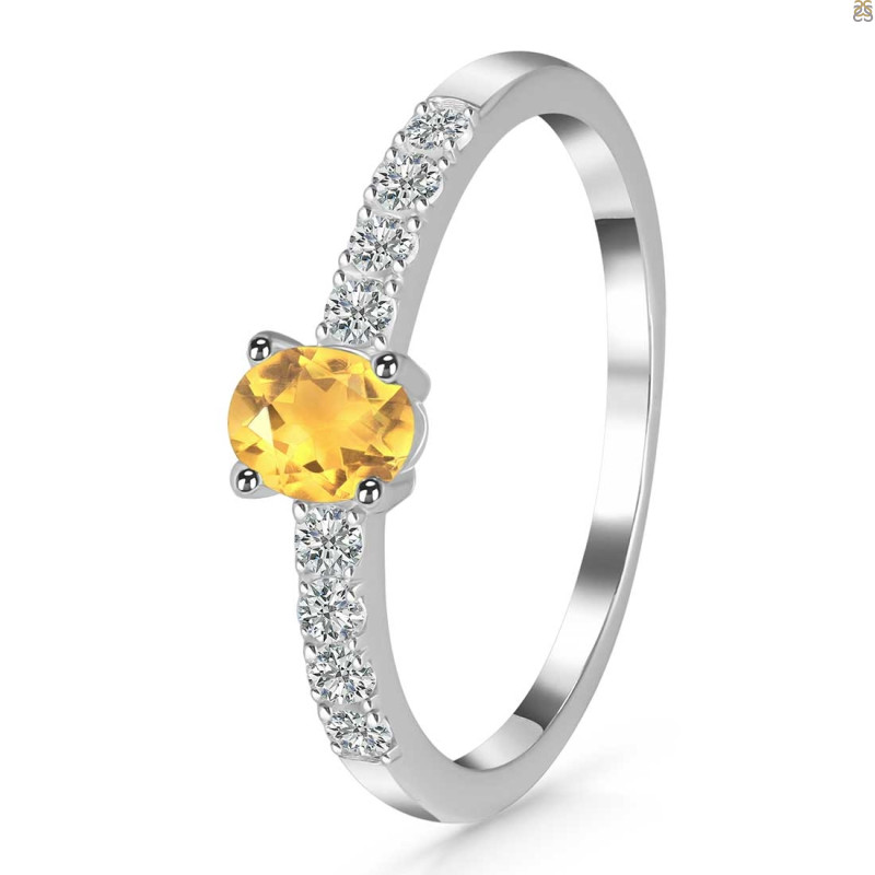 Citrine & White Topaz Ring