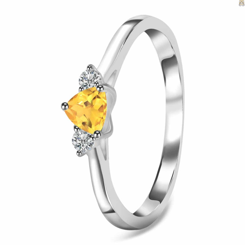 Citrine  & White Topaz Ring