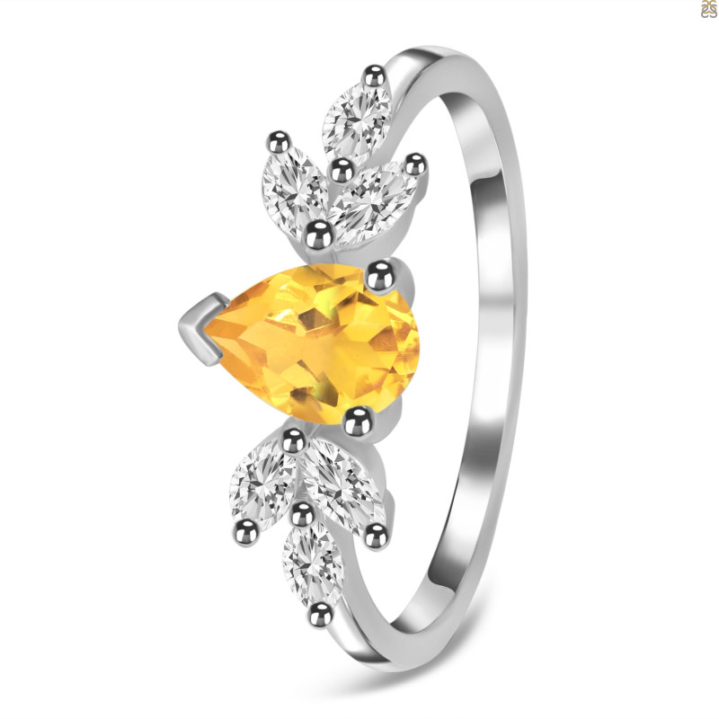 Citrine & White Topaz Ring