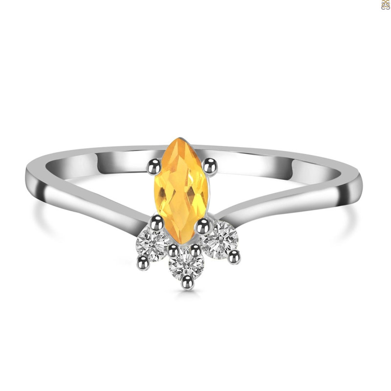 Citrine & White Topaz Ring CIT-RDR-2590.