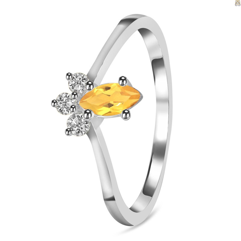 Citrine & White Topaz Ring
