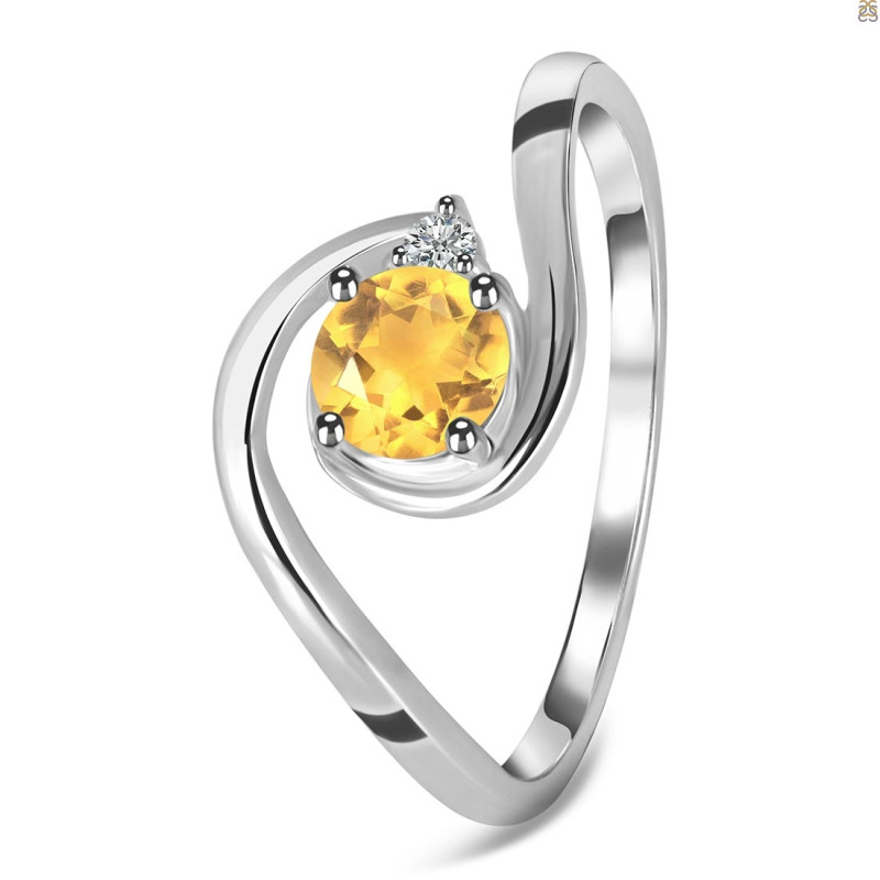 Citrine & White Topaz Ring