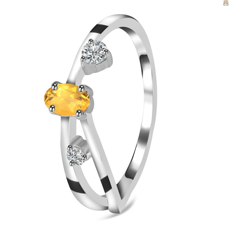 Citrine & White Topaz Ring