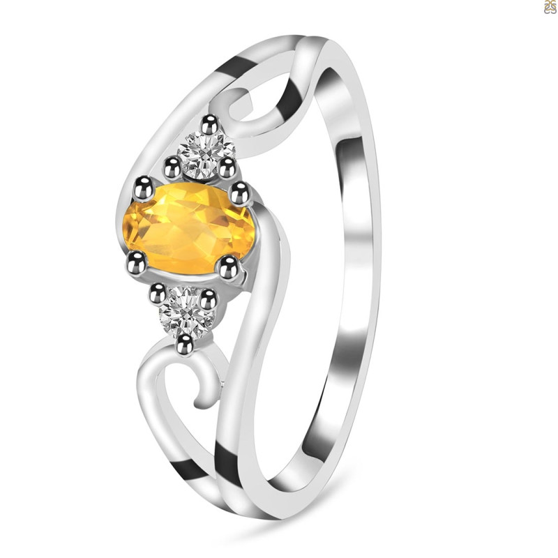 Citrine & White Topaz Ring
