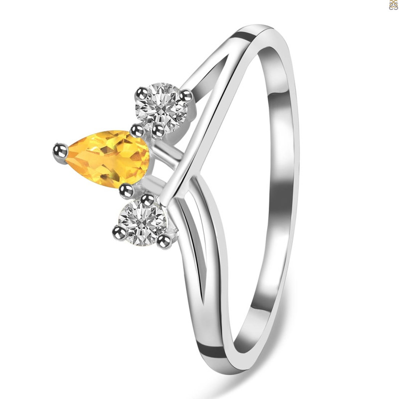 Citrine & White Topaz Ring