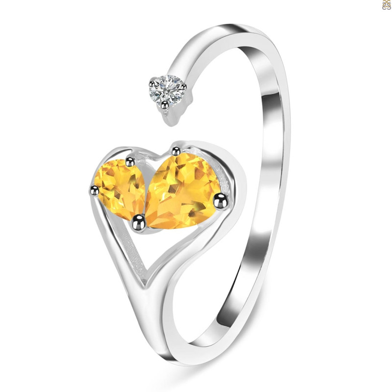 Citrine & White Topaz Ring