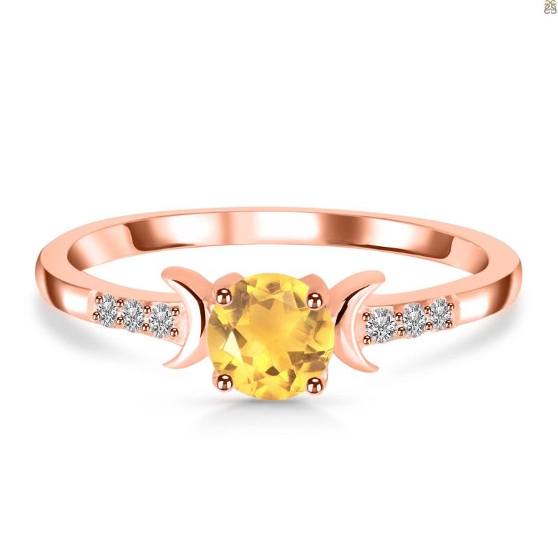 Citrine & White Topaz Ring CIT-RDR-2845.