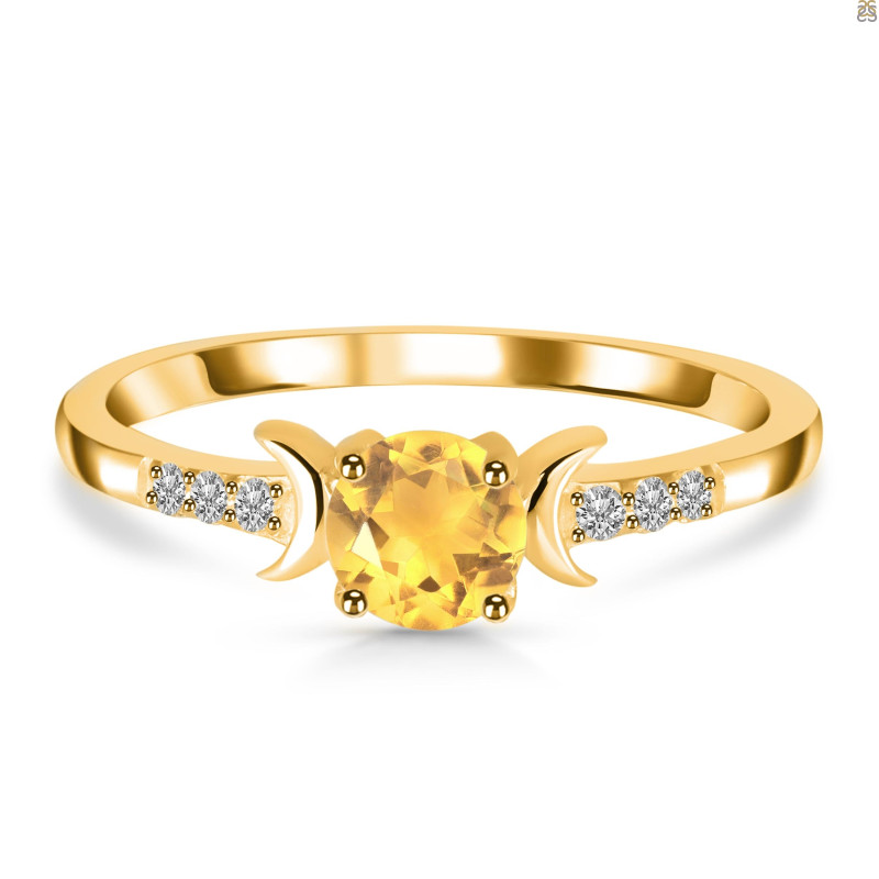 Citrine & White Topaz Ring CIT-RDR-2845.