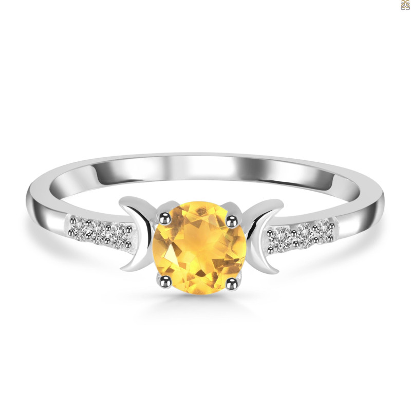 Citrine & White Topaz Ring CIT-RDR-2845.