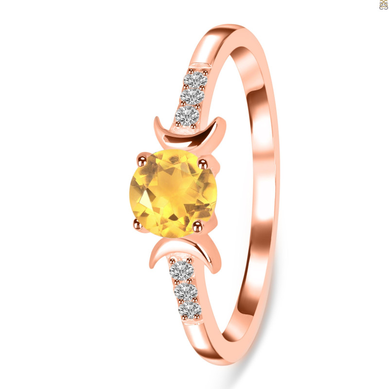 Citrine & White Topaz Ring CIT-RDR-2845.