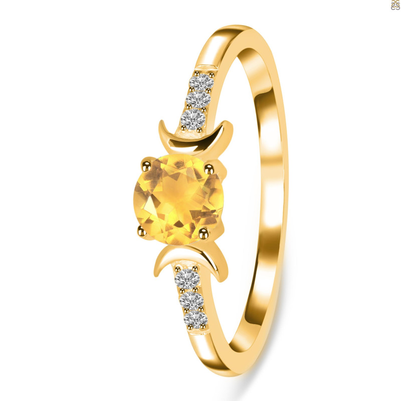 Citrine & White Topaz Ring CIT-RDR-2845.