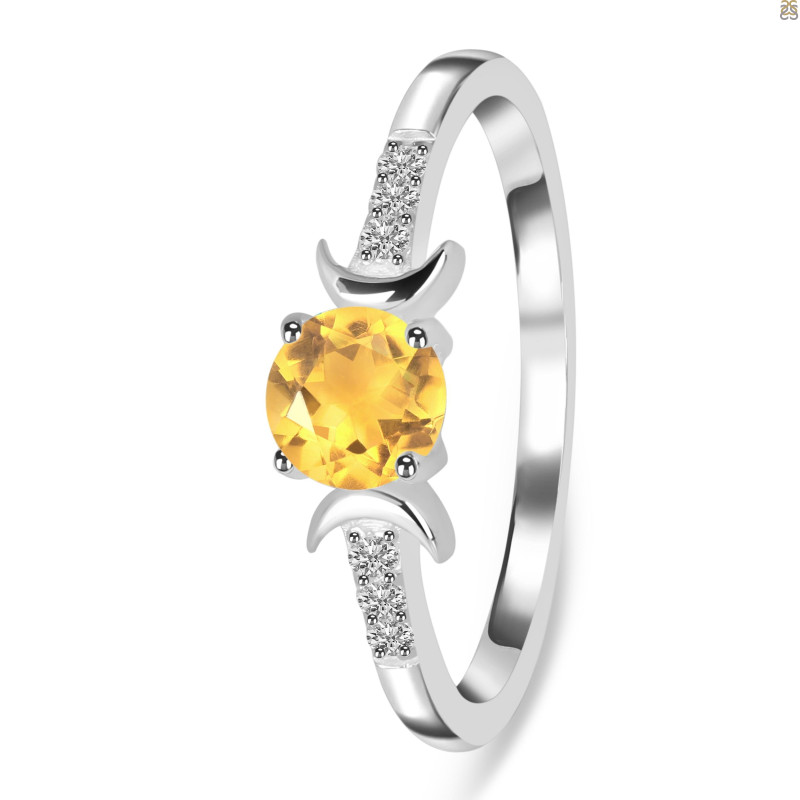Citrine & White Topaz Ring