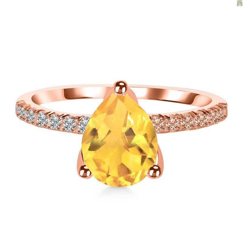 Citrine & White Topaz Ring CIT-RDR-2860.