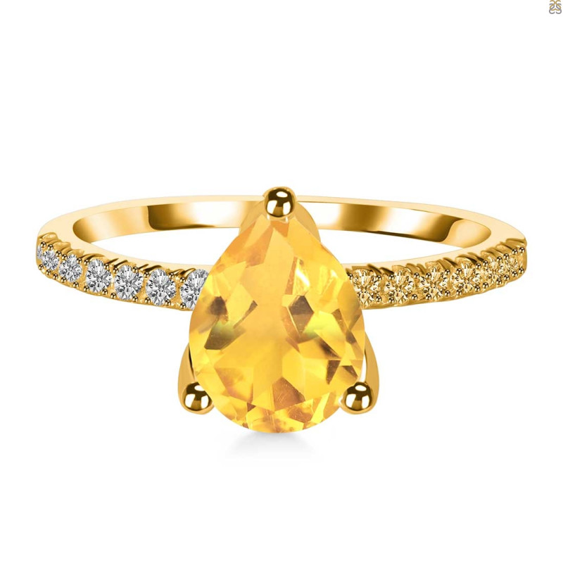 Citrine & White Topaz Ring CIT-RDR-2860.
