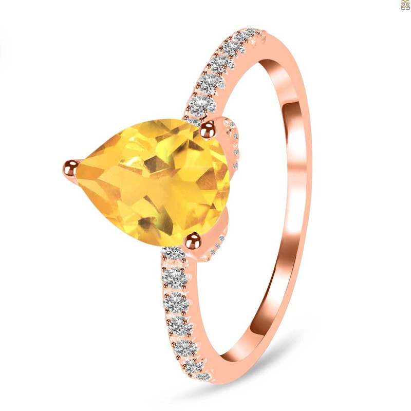 Citrine & White Topaz Ring CIT-RDR-2860.