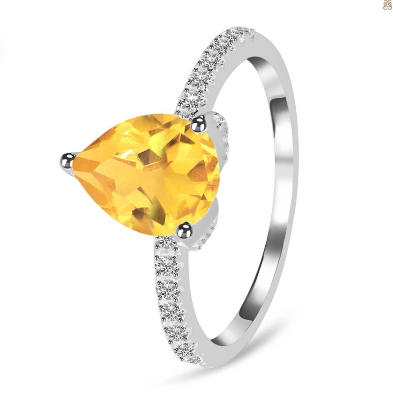 Citrine & White Topaz Ring